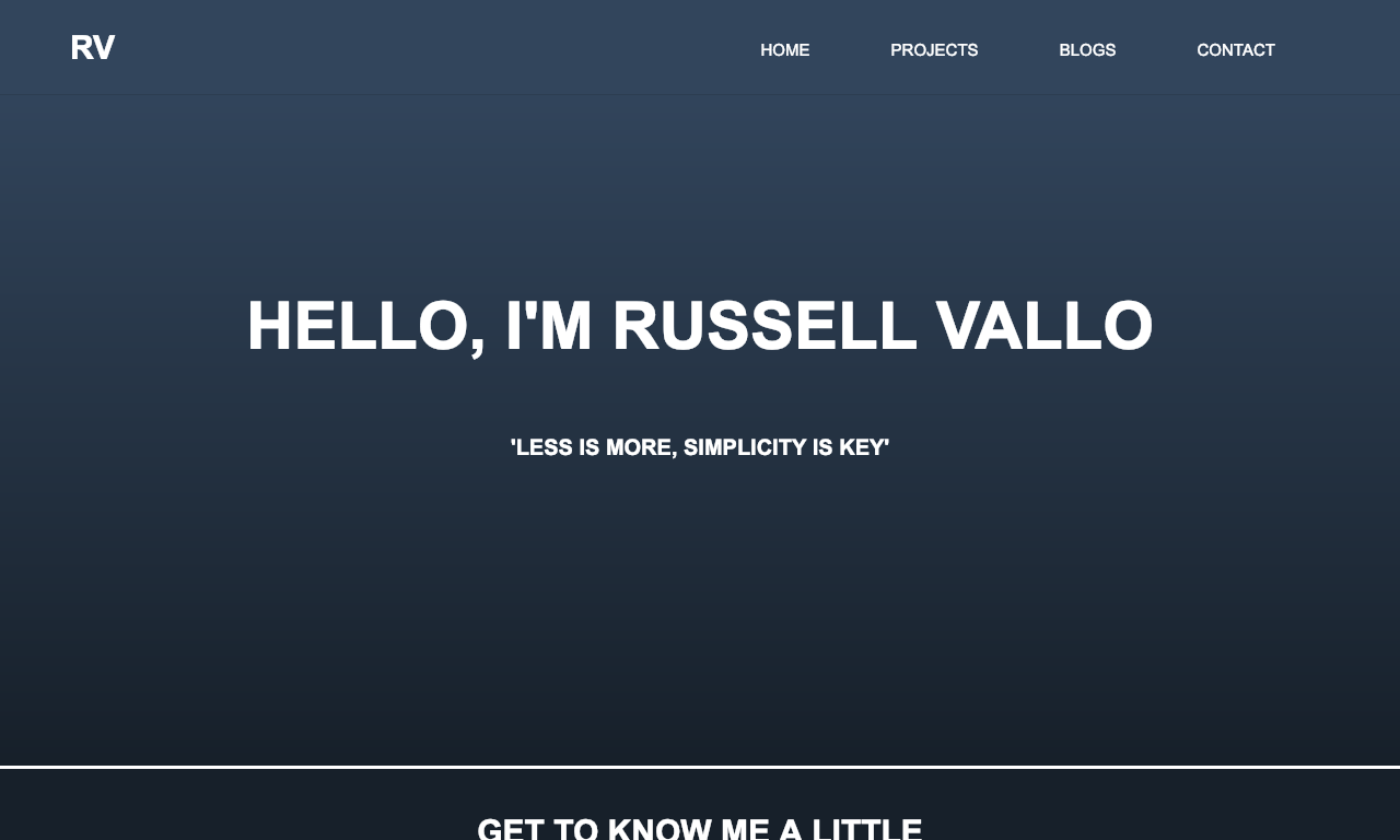 Portfolio website created by Russell Vallo