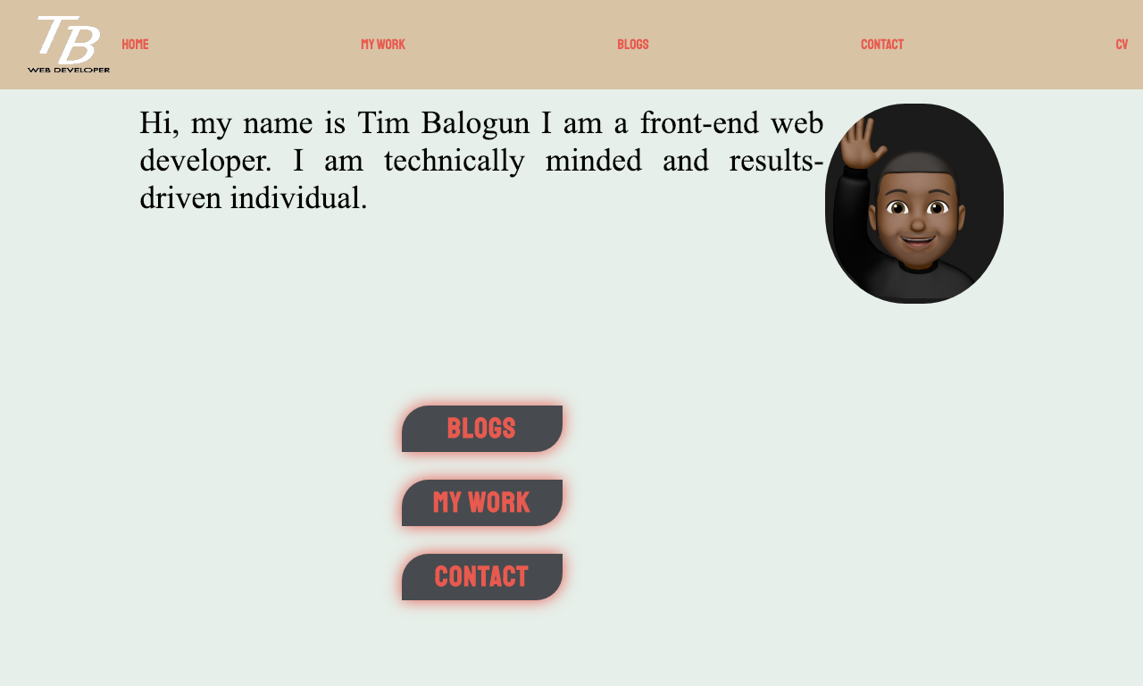 Portfolio website created by Tim Balogun