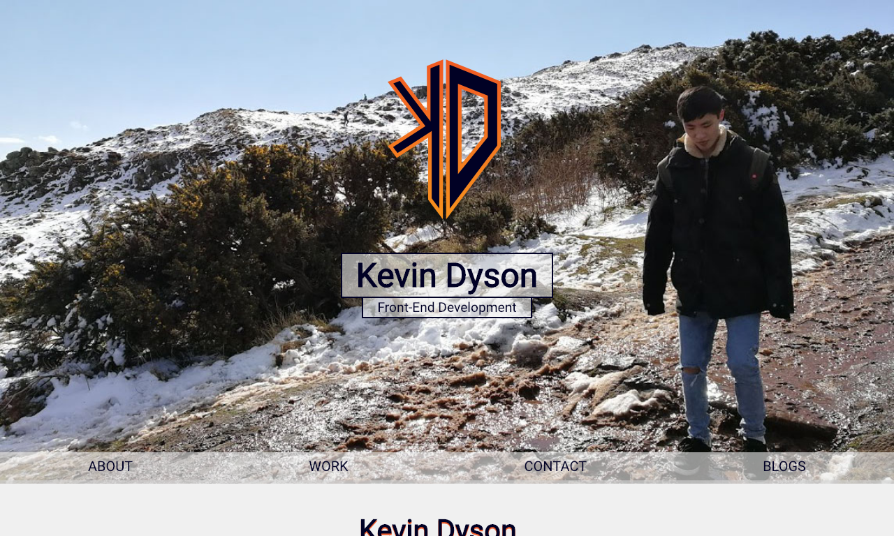 Portfolio website created by Kevin Dyson