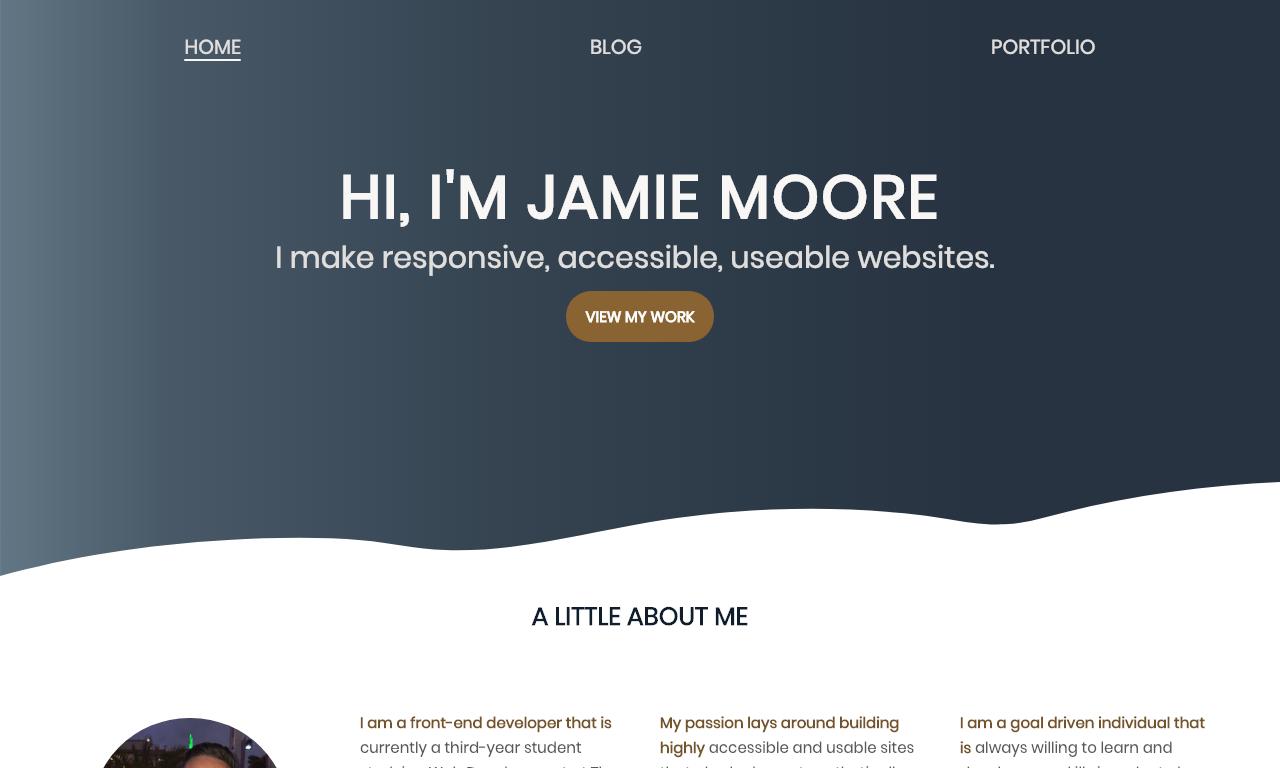 Portfolio website created by Jamie Moore